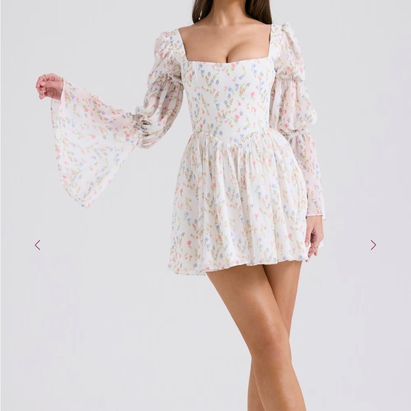 House of CB Floral Long Sleeve Dress - Picture 3 of 4